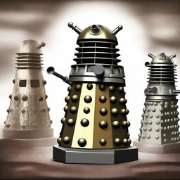 Create an image featuring a Dalek, the iconic extraterrestrial villain from the Doctor Who series