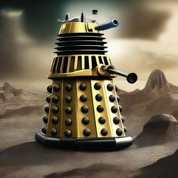 Create an image featuring a Dalek, the iconic extraterrestrial villain from the Doctor Who series