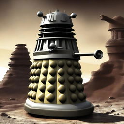 Create an image featuring a Dalek, the iconic extraterrestrial villain from the Doctor Who series