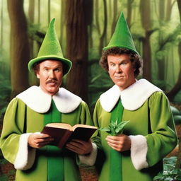 A realistic photograph of Will Ferrell and John C