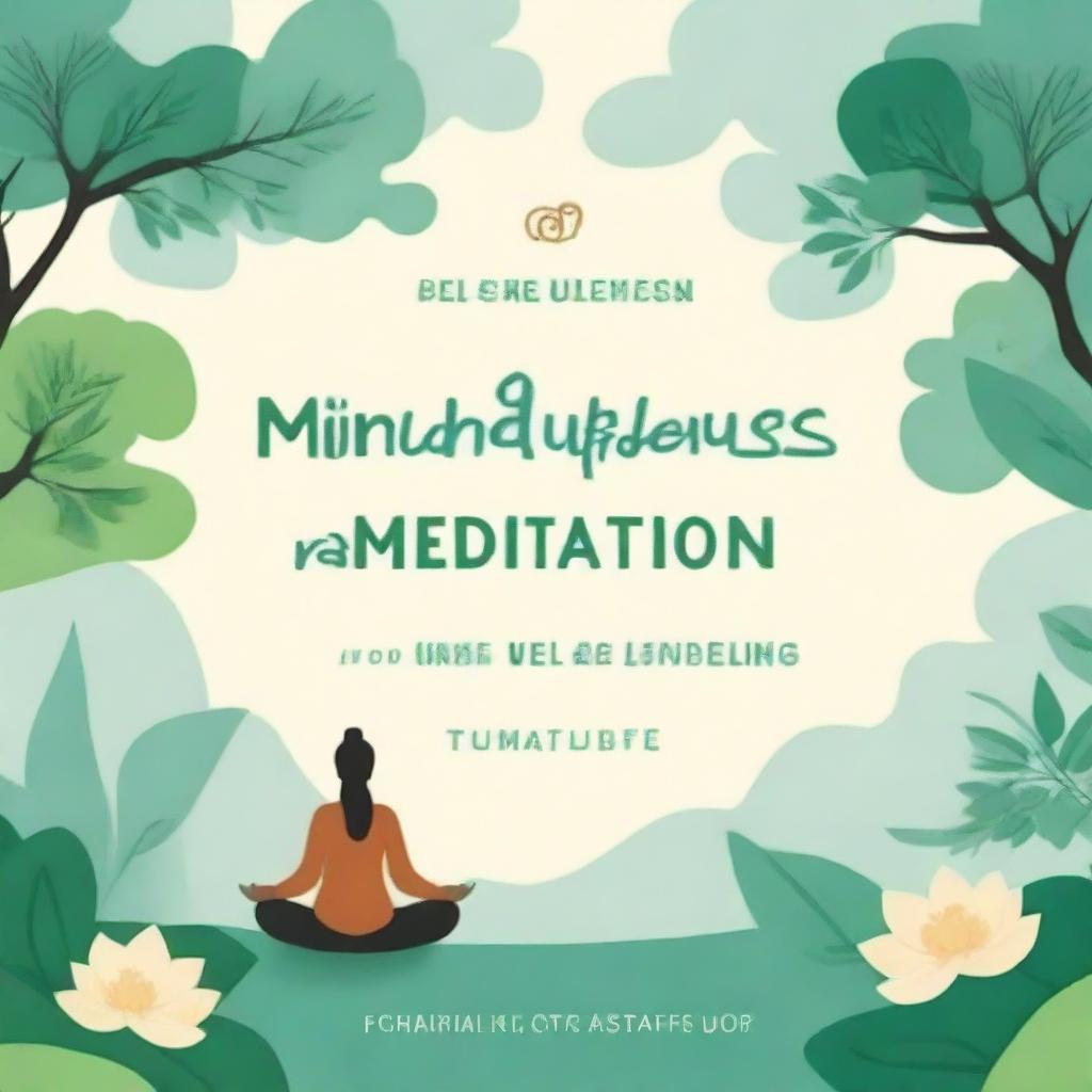 Create a book cover for 'Mindfulness and Meditation: A Journey to Inner Peace and Well-being' by Tuba Ghafoor