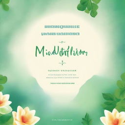 Create a book cover for 'Mindfulness and Meditation: A Journey to Inner Peace and Well-being' by Tuba Ghafoor