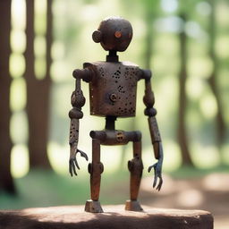 A humanoid automaton made of oxidized iron