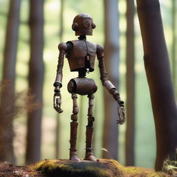 A humanoid automaton made of oxidized iron