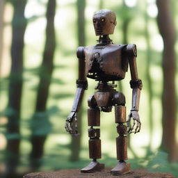 A humanoid automaton made of oxidized iron