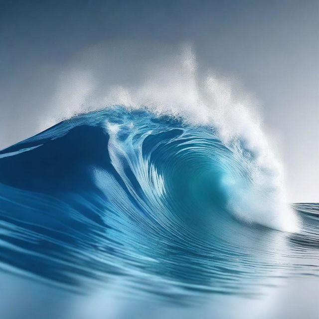 Create an image of a 3D wave coming towards the viewer