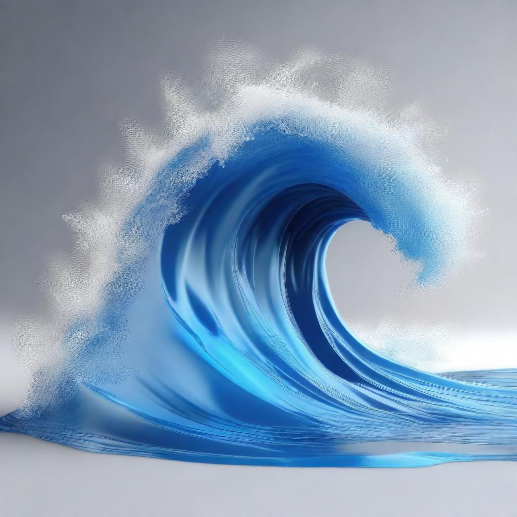 Create an image of a 3D wave coming towards the viewer, designed to be printed on a t-shirt