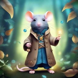 A fantasy-themed rat wearing a trenchcoat