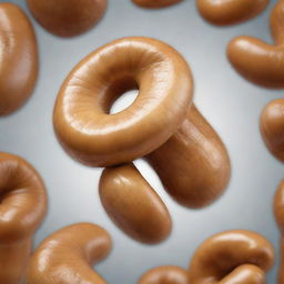 A detailed and realistic image of a cashew nut with a glossy shine capturing its unique shape, texture and color.