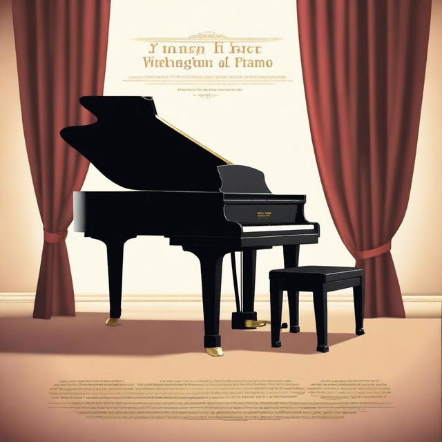 Create a professional looking movie poster with a piano theme