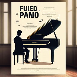 Create a professional looking movie poster with a piano theme