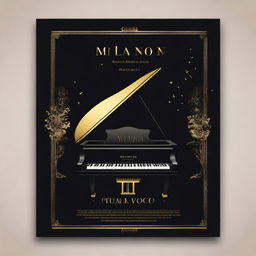 Create a professional looking movie poster with a piano theme