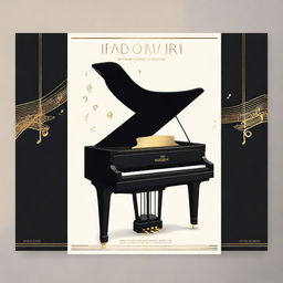 Create a professional looking movie poster with a piano theme