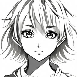 Create a detailed illustration of an anime manga face