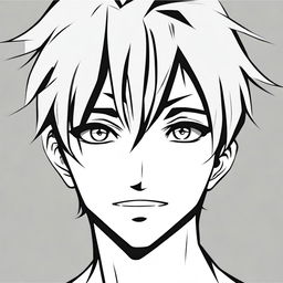 Create a simple illustration of an anime manga boy's face