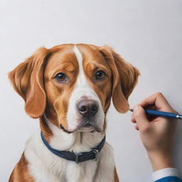 Create a detailed portrait drawn by a veterinary doctor, capturing the precision and care of their profession in the artistry.