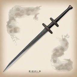 A detailed illustration of a Chinese Fangtian Huaji polearm