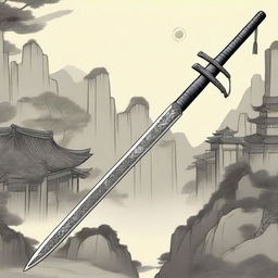 A highly detailed and historically accurate depiction of a Chinese weapon called a Fangtian Huaji