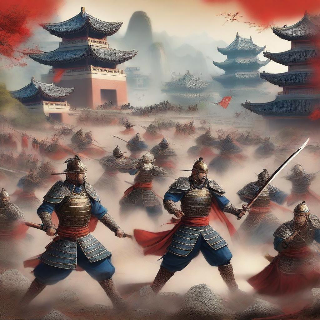 A vivid and historically accurate scene of ancient Chinese warfare