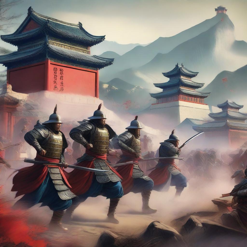 A vivid and historically accurate scene of ancient Chinese warfare