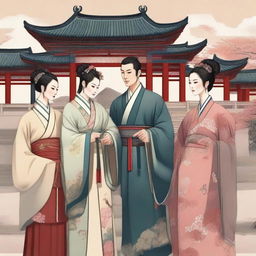 A detailed and historically accurate depiction of ancient Chinese clothing