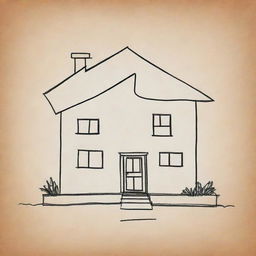 Create a simple drawing of a house that subtly suggests the owner is a Gemini, incorporating elements of the Gemini zodiac sign.