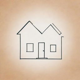 Create a simple drawing of a house that subtly suggests the owner is a Gemini, incorporating elements of the Gemini zodiac sign.