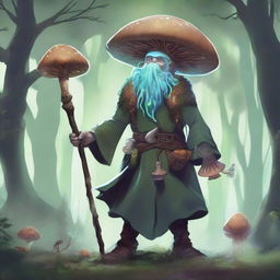 A detailed illustration of a Dungeons & Dragons character: a Spore Druid