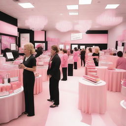 A vibrant scene showcasing a Mary Kay sales event