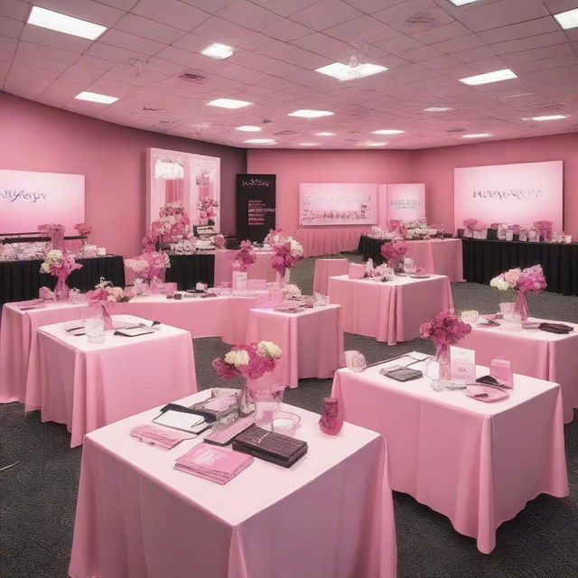 A vibrant scene showcasing a Mary Kay sales event