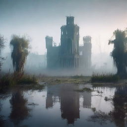 A lost city in the middle of a swamp, with no birds in sight