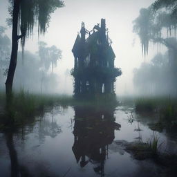 A lost city in the middle of a swamp, with no birds in sight