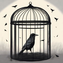 A raven trapped in a cage is found by a farmer's wife