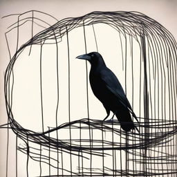 A raven trapped in a cage is found by a farmer's wife