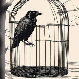 A raven trapped in a cage is found by a farmer's wife