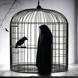 A raven trapped in a cage is found by a woman who has betrayed her husband