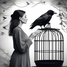 A woman who has betrayed her husband finds a raven trapped in a cage