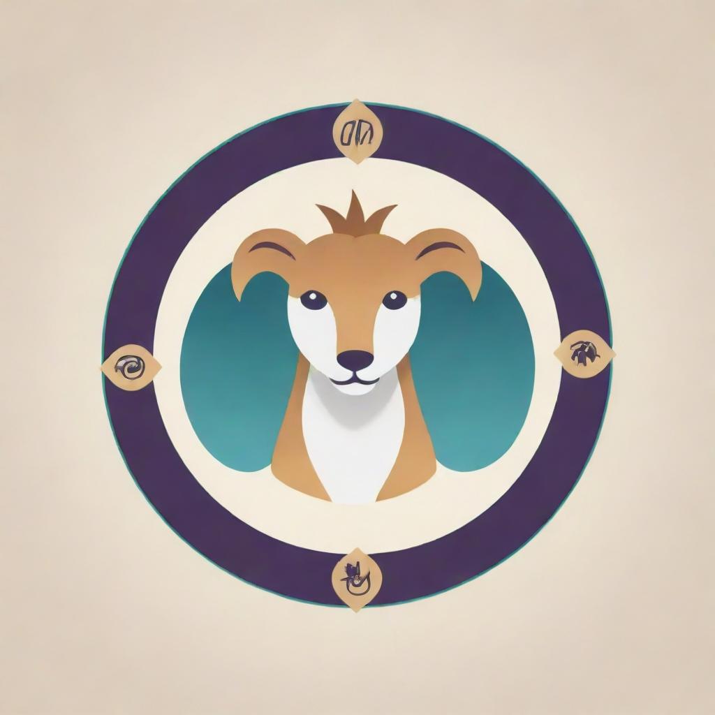 Design a personal logo integrating elements of veterinary medicine and the Gemini zodiac sign, representing the user's profession and astrological sign.