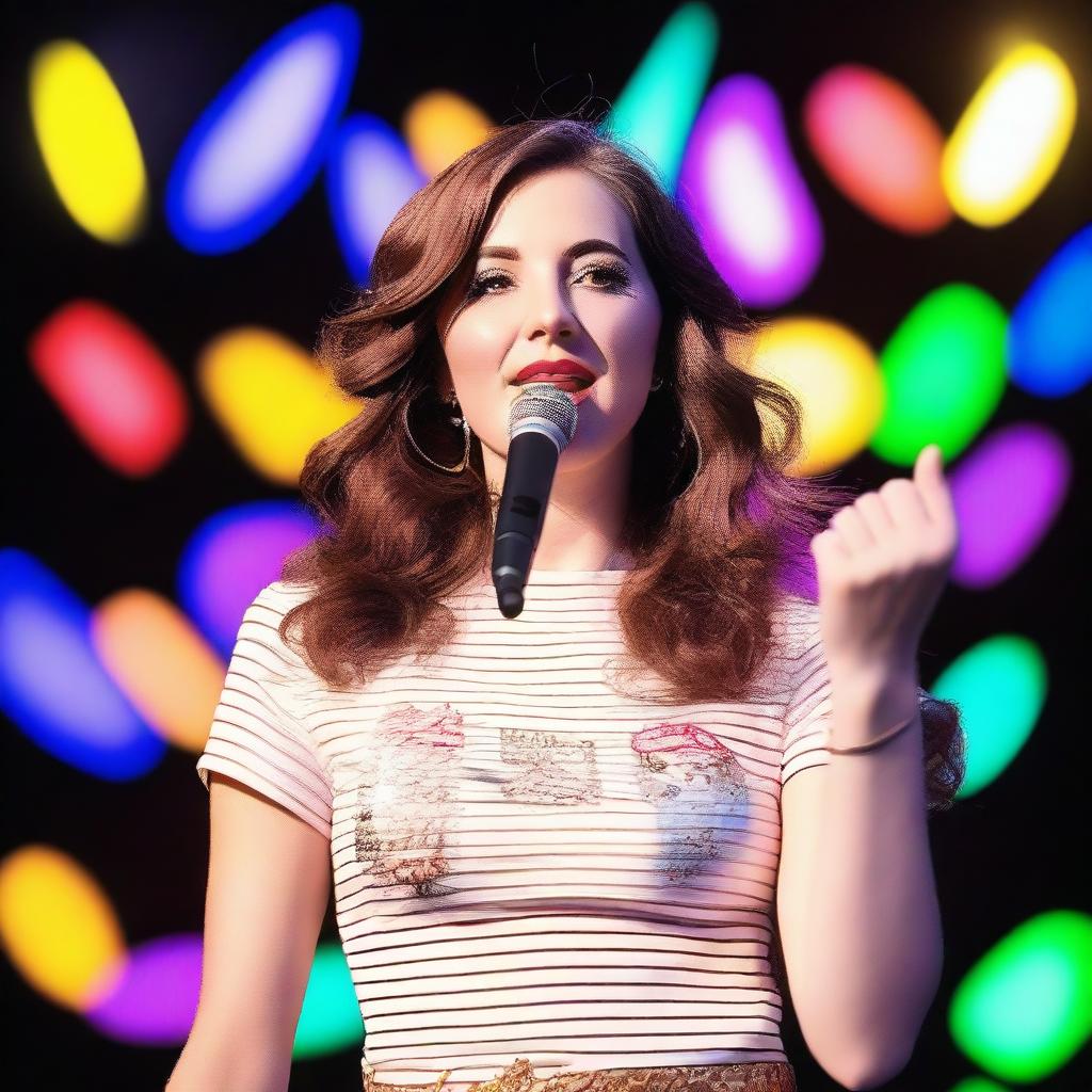 A vibrant concert scene with the name 'IKRAM' displayed prominently everywhere