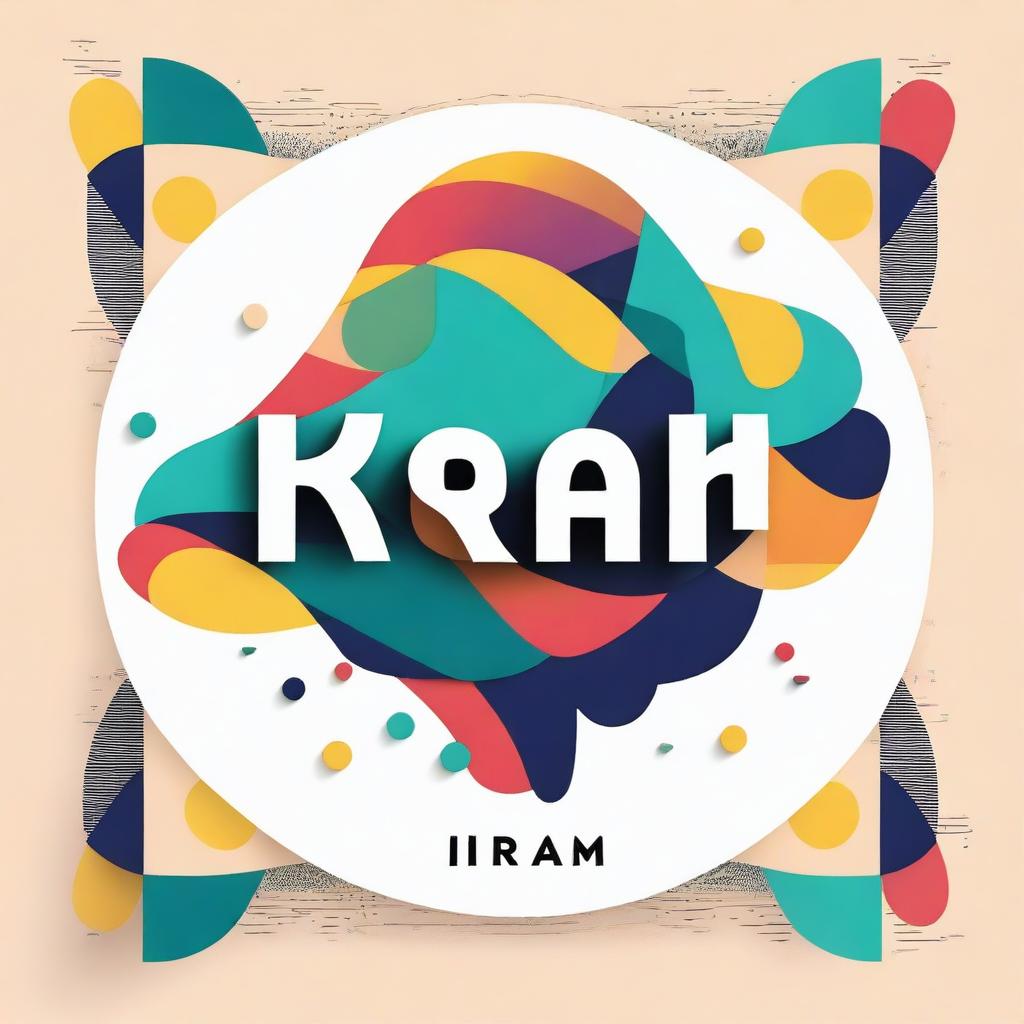 Create a visually appealing image featuring the name 'IKRAM' in bold, stylish typography