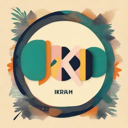 Create a visually appealing image featuring the name 'IKRAM' in bold, stylish typography