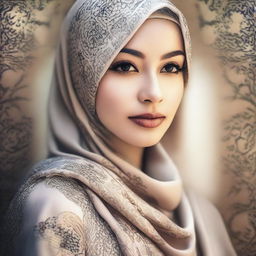 A beautiful portrait of a woman wearing a hijab