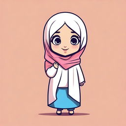 Create an image of a small, adorable character wearing a hijab