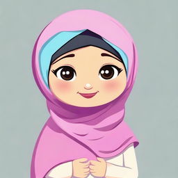 Create an image of a small, adorable character wearing a hijab