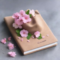 A book cover featuring a dark beige colored cabbie hat with pink primrose flowers ripping out of it