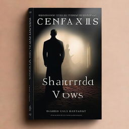 A dramatic book cover for a novel titled 'Shattered Vows: A Story of Betrayal'