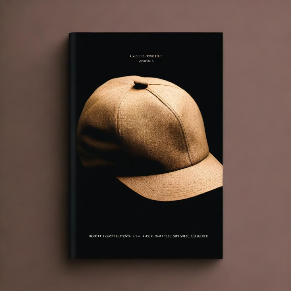 A book cover featuring a dark background with an image of a dark beige colored cabbie hat