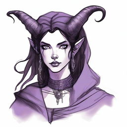 A medieval sketch of the standard tiefling from the D&D universe