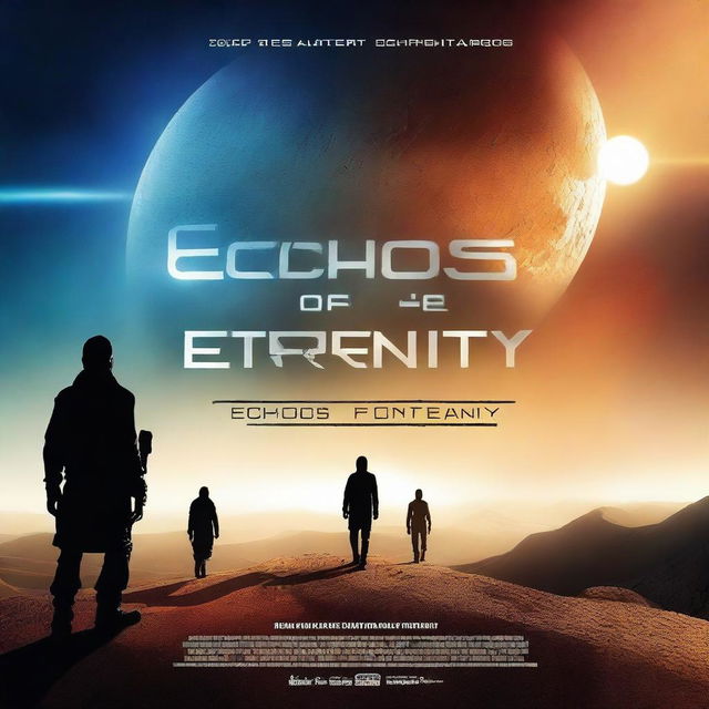 Create a movie poster for a film titled 'Echoes of Eternity'