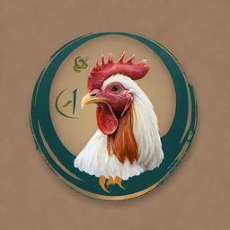 Create a personal logo for 'Amir', blending elements of veterinary medicine focused on poultry, the Gemini zodiac sign, and an acrylic painting style. The logo should be unique and reflect his specialization.